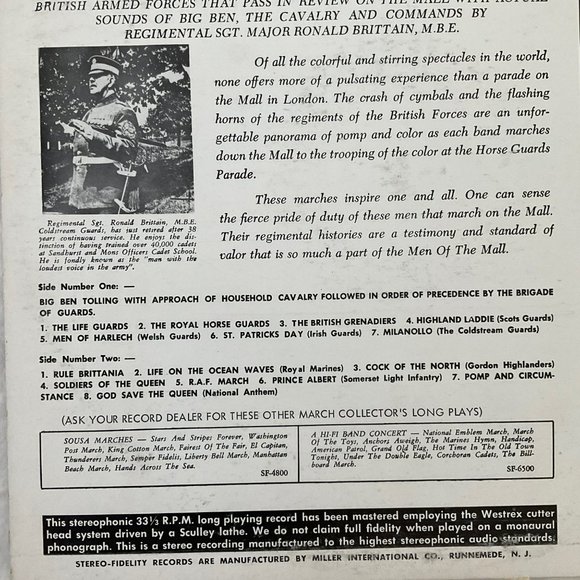 The Regimental Bands: Pass In Review Vintage Vinyl Record - Picture 4 of 11